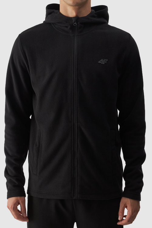 Pánsky Polar S Kapucňou Regular 4F Čierny 4FWMM00TFLEM290-20S