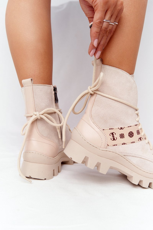 Semišové Boty Lewski Shoes 2942-0 Světle Béžová