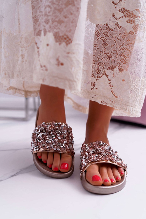 Dámské Nazouváky Růžové Zlato Glamour