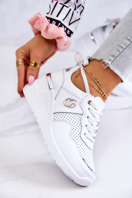 Dámská kůže sportovní obuv Sneakers Bílá Loissa