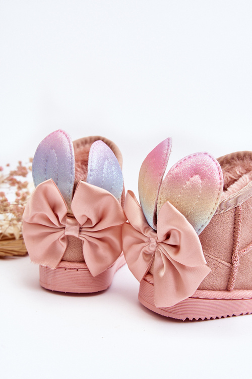 Izolované snehové topánky dievčat s ružovými mašľami Meriva