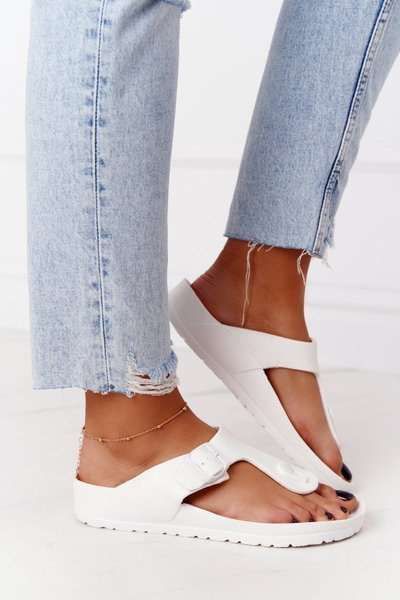 Dámske gumové žabky biele alma