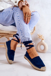 Zviazaný semiš Espadrilles Navy Blue Ismanne