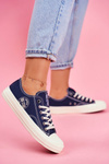 Dámska veľká hviezda Navy Blue Sneakers FF274125