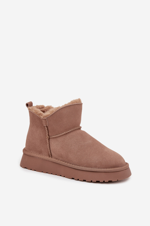 Semišové zimné čižmy pre ženy na platforme Vinceza 97962 béžové