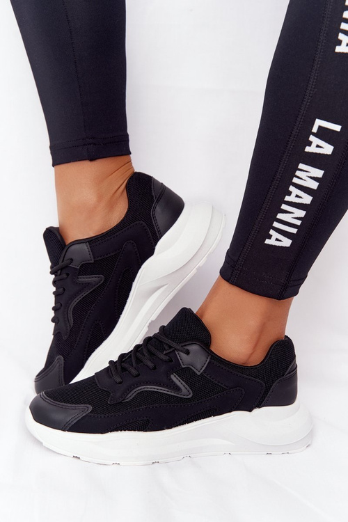 Dámské Sneakersy Na Velké Podrážce Černé Delusion