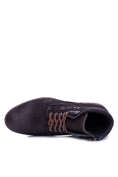 Neex černé kožené pánské teplé vysoké boty Grigor