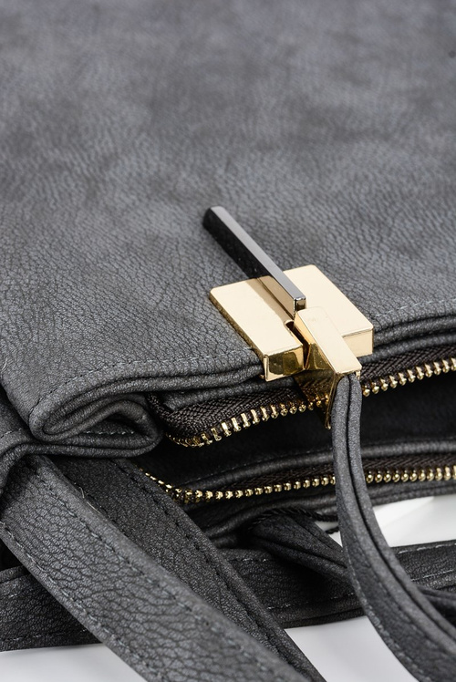 Duża Szara Torebka Damska + Saszetka + Lustereczko POLSKA