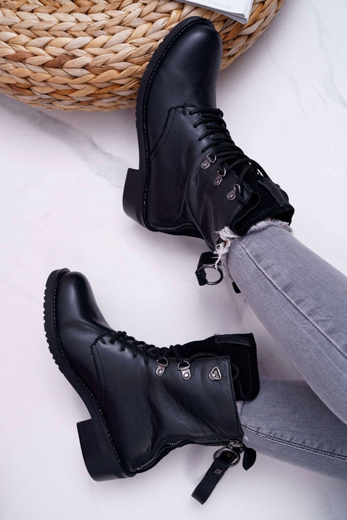 Dámske topánky Big Star Leather Black EE274506