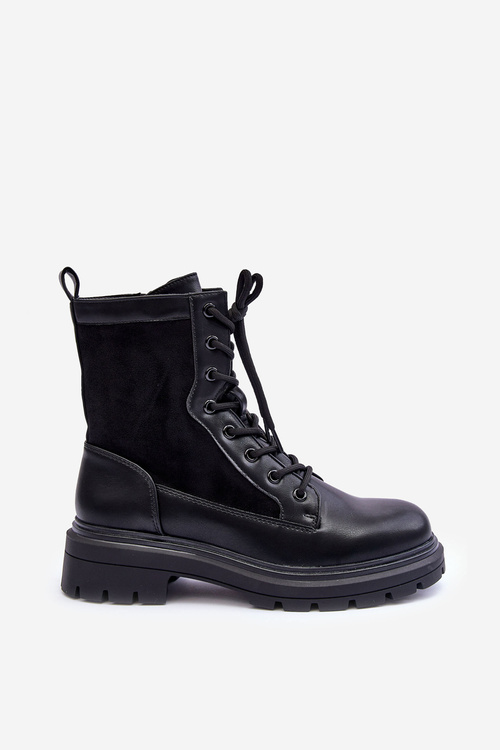 Dámské kožené workery botky černé Faustina