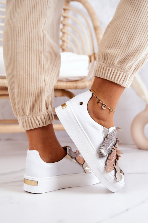 Dámské Kožené Sneakers Slip-On Maciejka 05488-11 Bílé