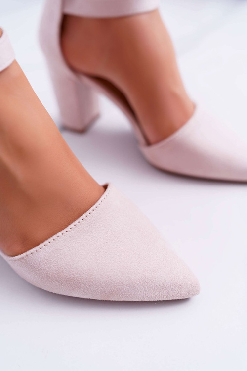 Dámské Lodičky Na Podpatku Semišové béžové MadamStyle