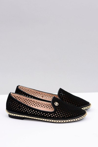 Lu Boo Čierne otvorené baleríny Lordy Styish