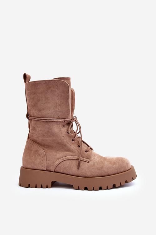 Semišoví pracovníci s plochými podpätkami béžou yence