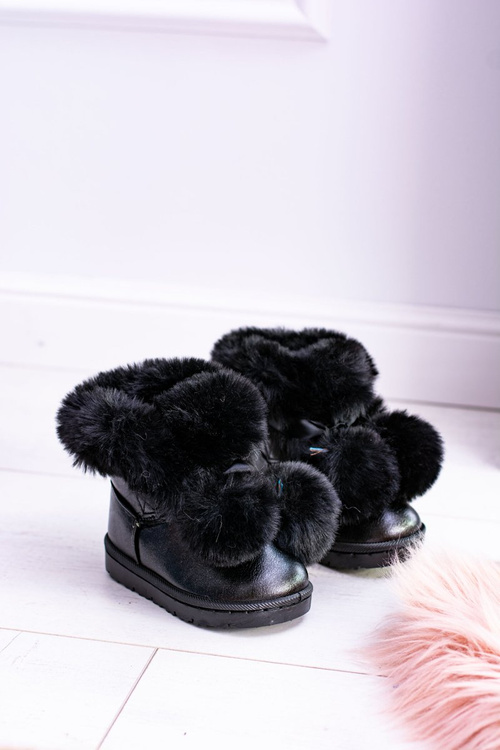 Čierne izolované detské topánky Snow topánky Snow Roofy