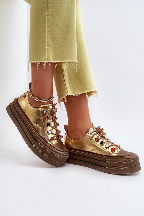 Dámské tenisky na platformě GOE NN2N4055 Zlaté