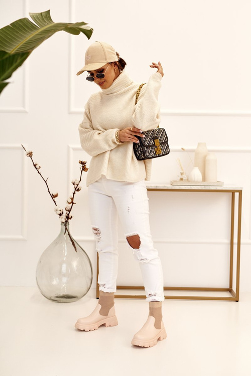 Dámské Ponožkové Boty Béžové Stormy