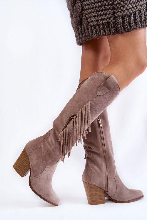 Dámske semišové topánky Cowboy Boots Lewski 3094/f Gray