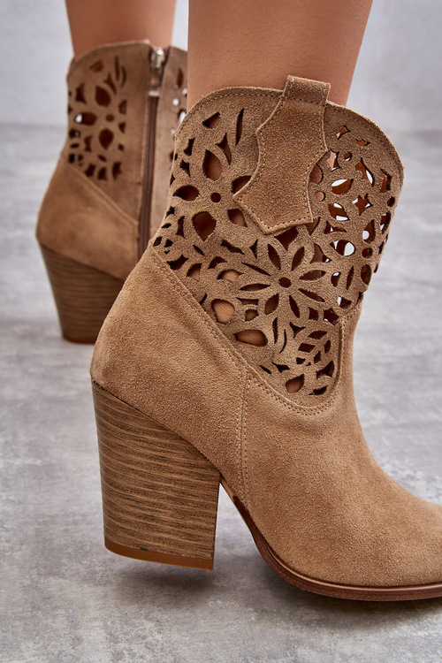 Subcrew Openwork Boots Lewski Shoes 3265 Dark Béžová