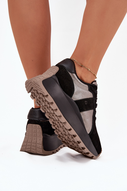 Dámske Snehule Z Semišu Izolované Na Platforme Big Star OO274A217 HI-POLY SYSTEM Čierne