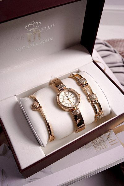 Dámske hodinky a dva zlaté náramky Michen