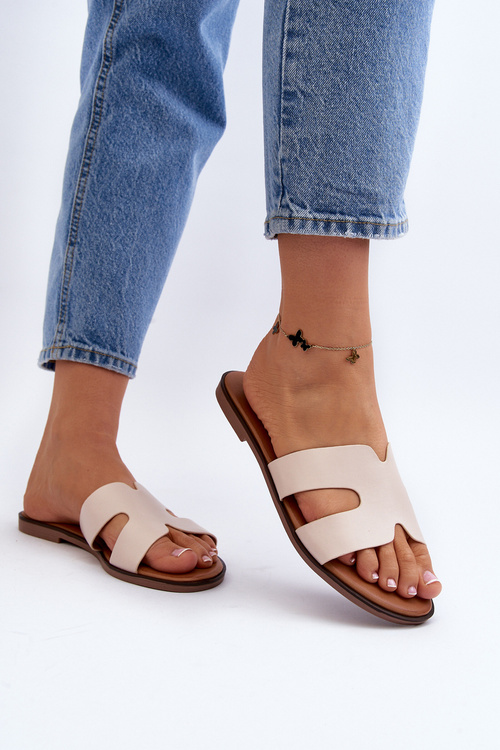 Dámské žabky s výstřihem béžové Lumossa