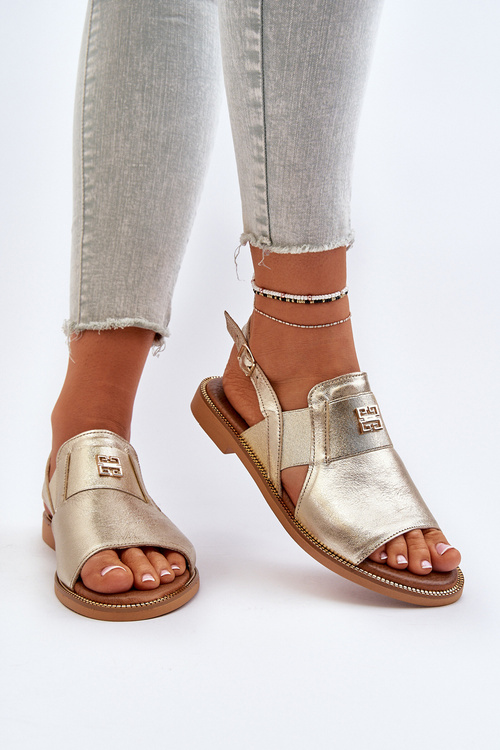 Zazoo 40385 Dámské Kožené Sandály Zlaté