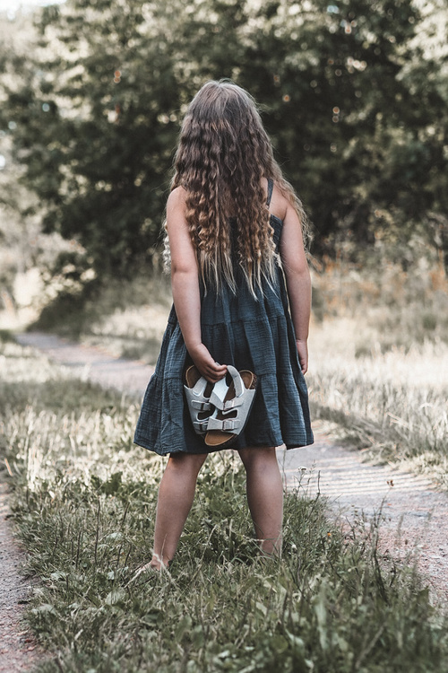 Detské sandálky na korkovej platforme so suchým zipsom sivé Rorria