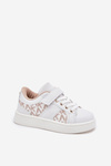 Sportovní boty sneakers pro děti z eko kůže bílo-bežové Anelisa