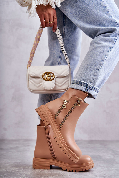 Dámske kožené kožené topánky na béžovej bénii Navarra