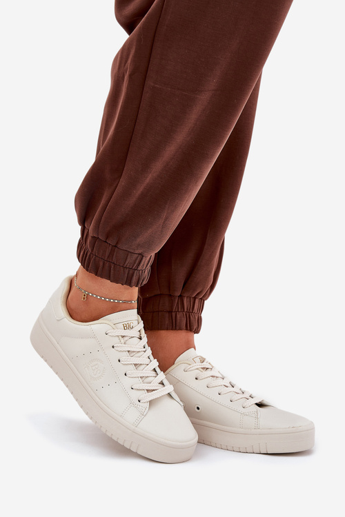 Nízké Dámské Tenisky Z Eko Kůže Big Star NN274578 Béžové