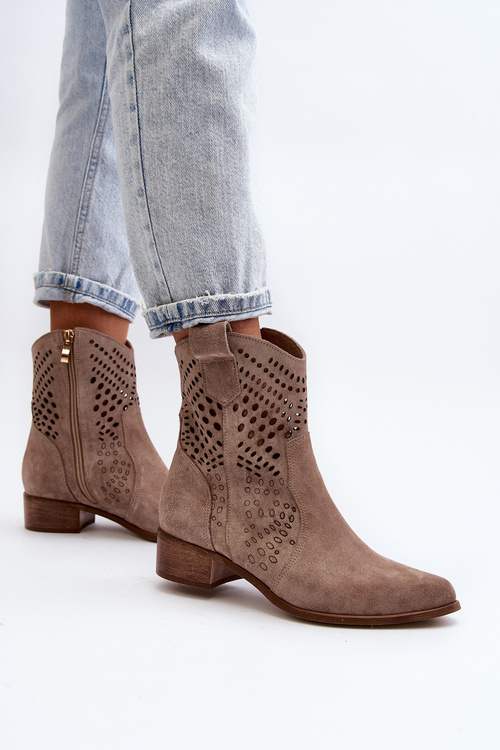 Dámské černé lodičky na podpatku Zazoo 3394/2 Kapučíno