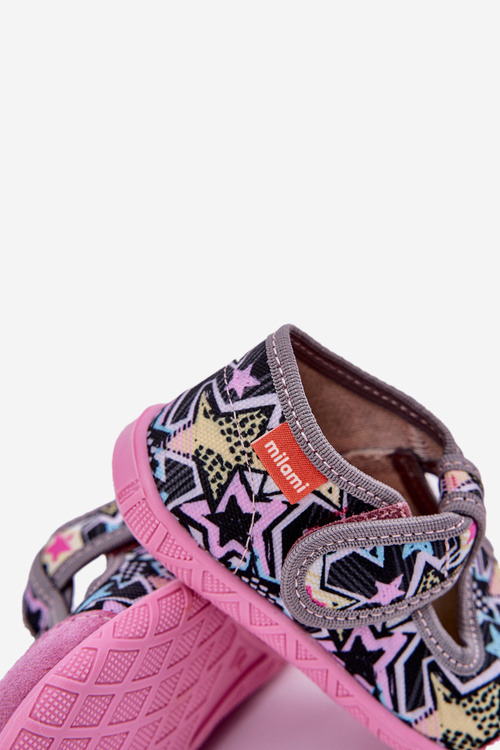 Bačkory Milami Dětské Na Suchý Zip Šedo-Růžové Jasimrra