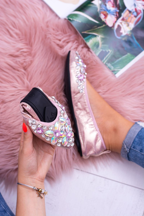 Lu Boo Růžové baleríny Zirkony Even