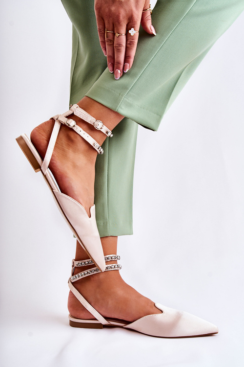 Dámske sandále s nosom v béžovej amishe