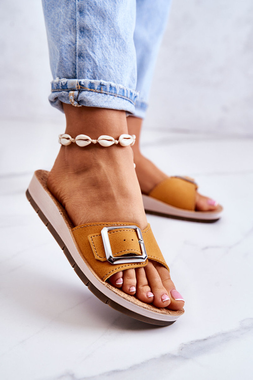 Módne dámske papuče s inblu CP000031 BUND YELLNE