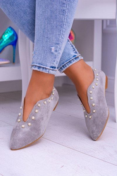 Lu Boo šedé Ploché boty s Výřezy Merseo