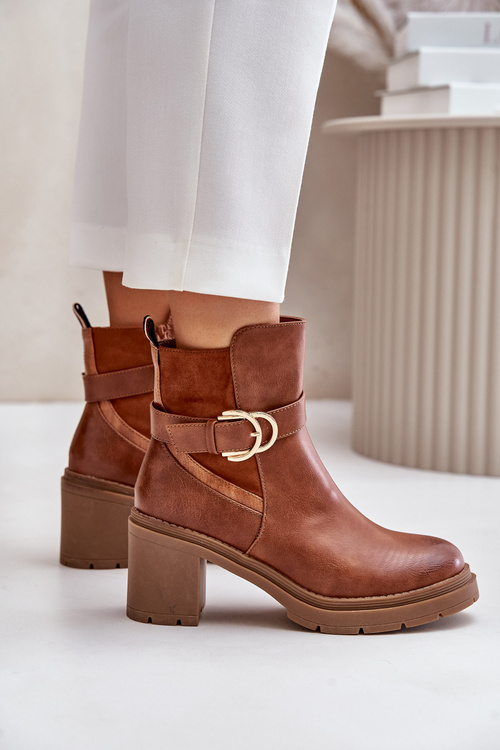 Dámské boty na podpatku se zipem Camel Inabelle