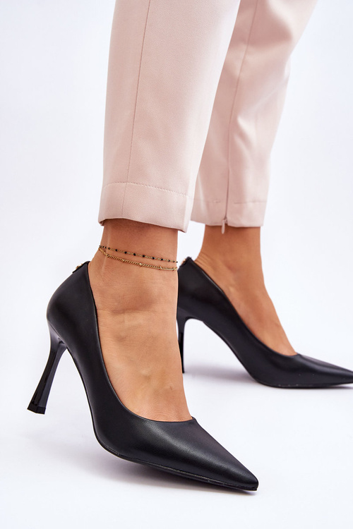 kožené klasické jehlové boty Černé Kelsey