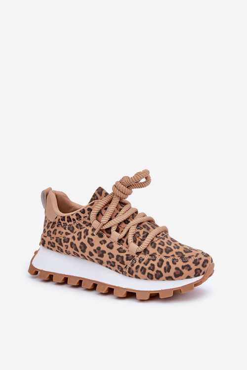 Športové Topánky Sneakers Na Platforme Leopard Hnedé Riadella