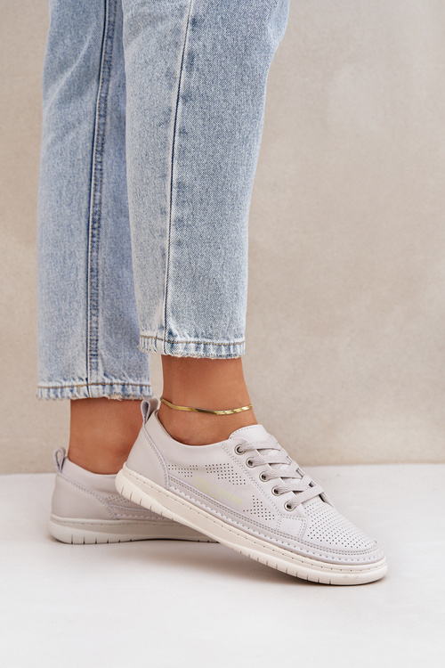 Dámske Kožené Tenisky Šedé Cloesa