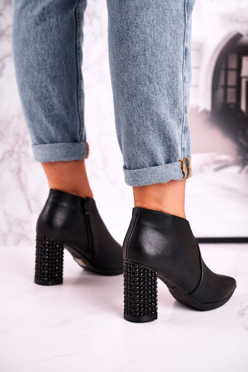 Dámské kotníkové boty na podpatku Sergio Leone černé BT497