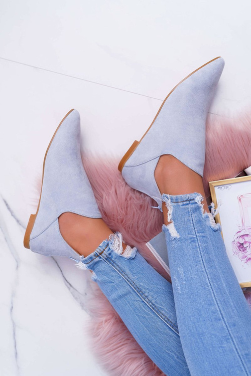 Dámské Kotníkové Boty Lu Boo s Výřezy Zip Modré Chelsea