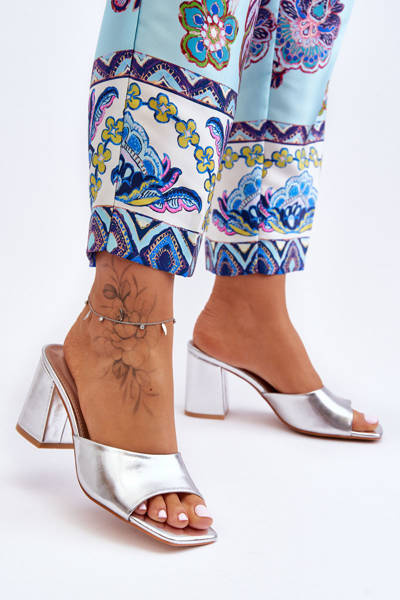 Dámské Kožené Klasické Klapky Stříbrné Loara