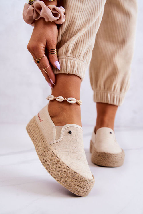 Dámské espadrilky na platformě Cross Jeans JJ2R4014C béžová
