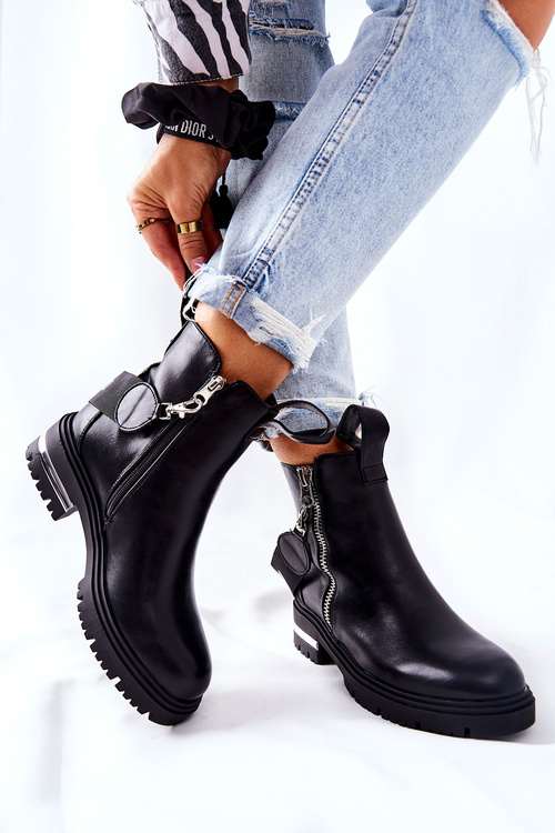 Kožené kožené topánky z Cortona s čiernym zipsom