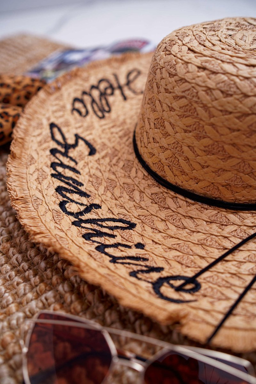 Slaměný Klobouk BRUNO ROSSI Hello Sunshine Camel