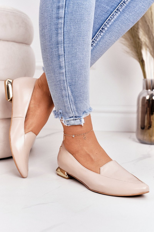 Mokasíny Na Zlatých Podpatcích Laura Messi 2013 Béžová