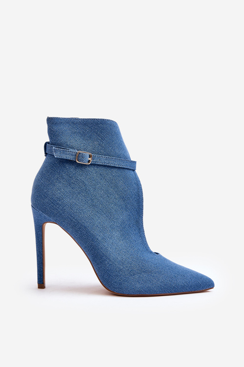 Ženské džínsové topánky na päte Blue Amalundi