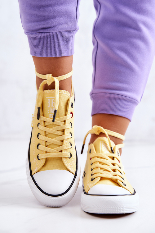 Nízke dámske tenisky veľká hviezda JJ274A002 žltá